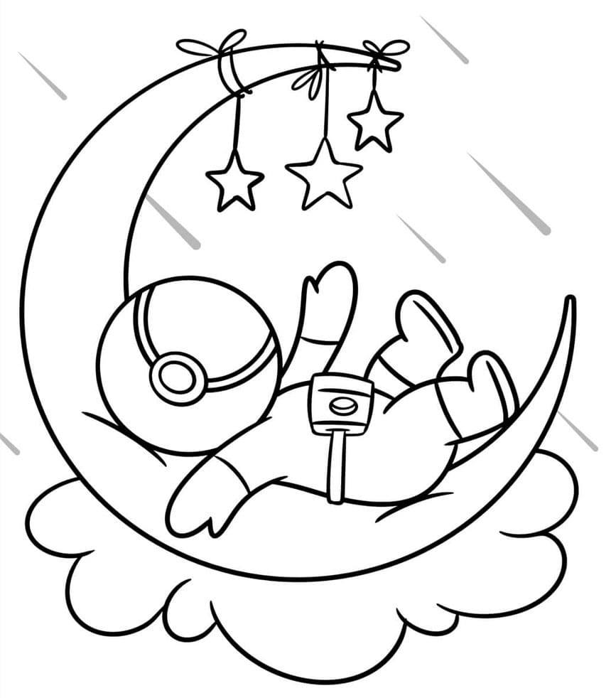 Astronaut på månen gratis Tegninger til Farvelægning