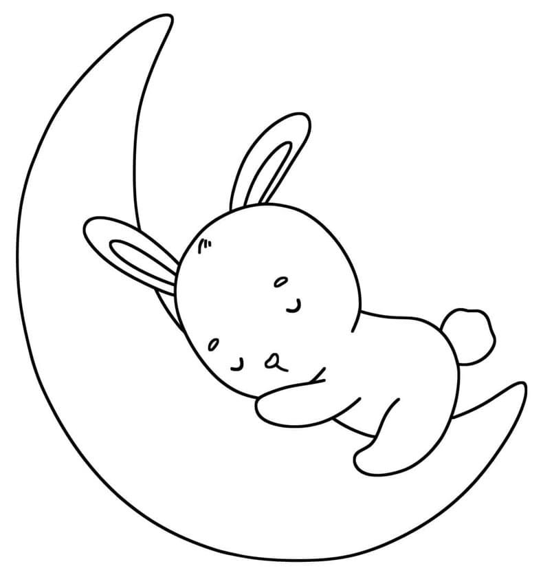Babykanin sover på månen Tegninger til Farvelægning