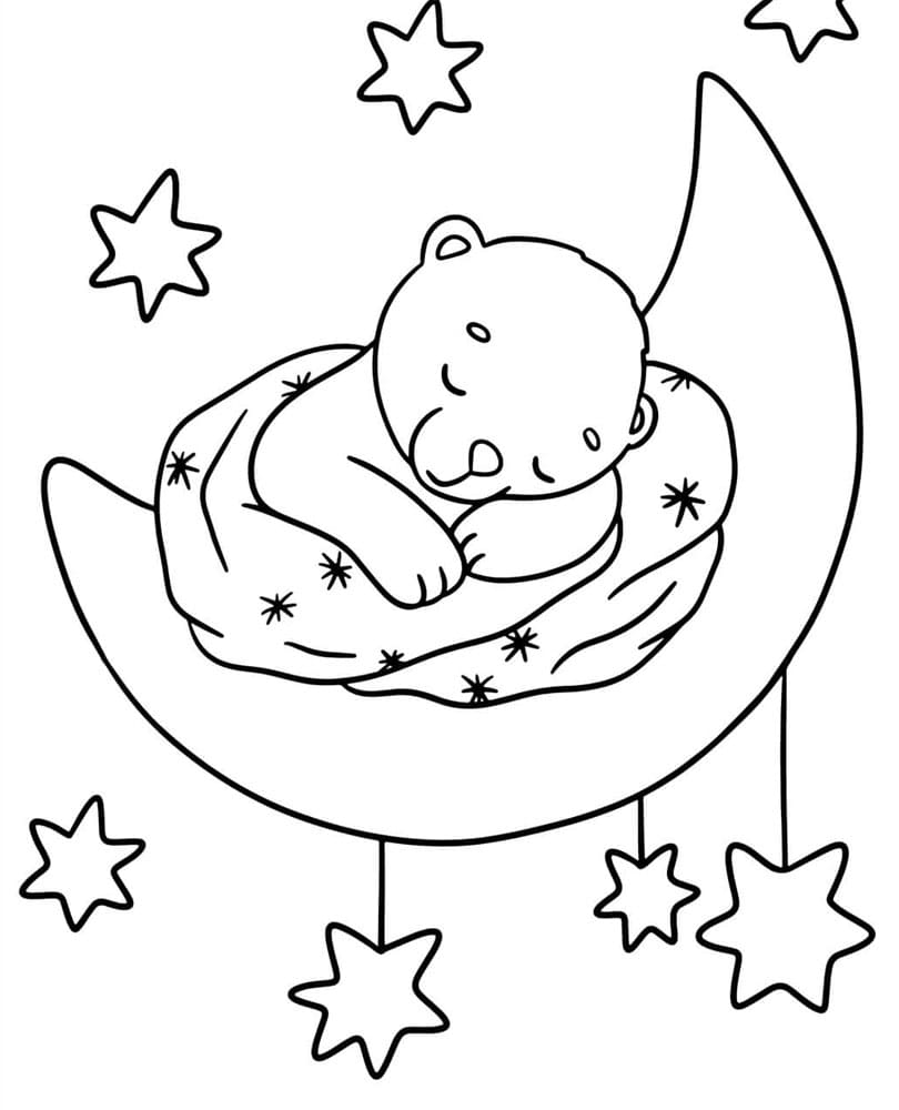 Bjørnedrøm på månen Tegninger til Farvelægning