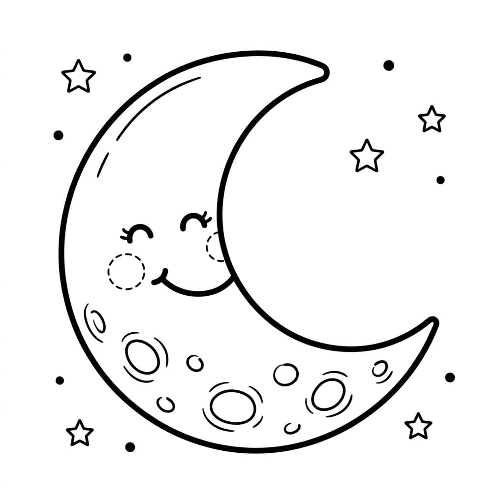 Blid Halvmåne Tegninger til Farvelægning