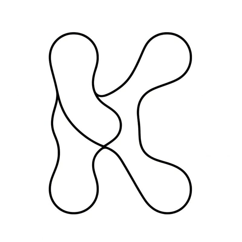 Blødt bogstav K Tegninger til Farvelægning