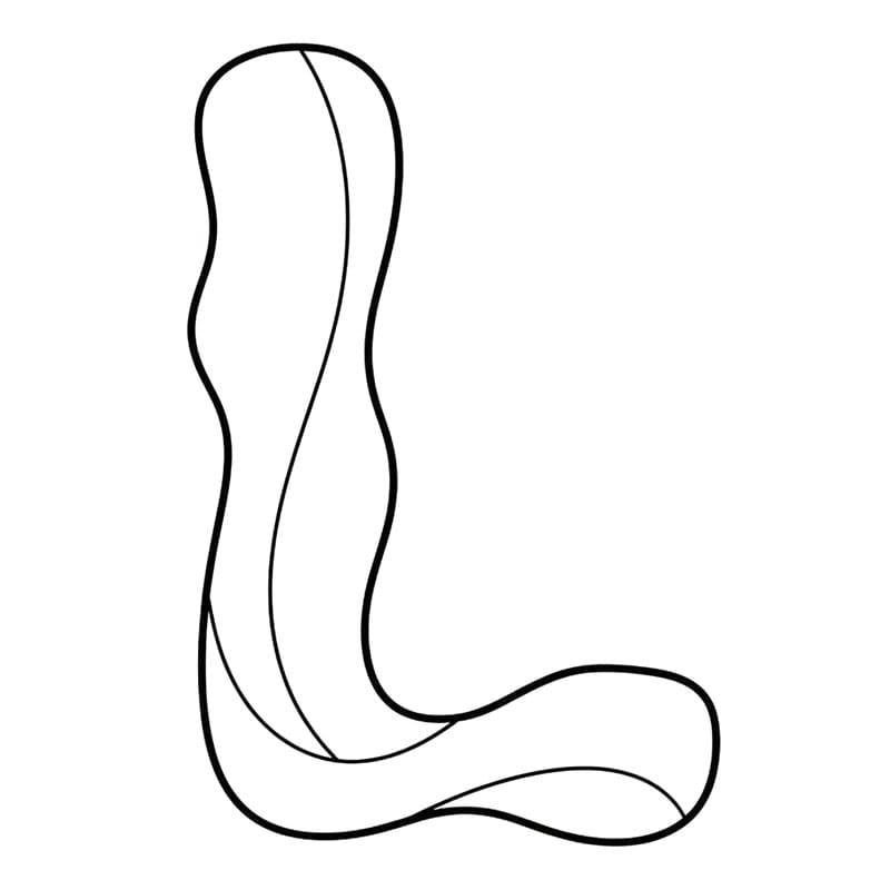 Blødt bogstav L Tegninger til Farvelægning