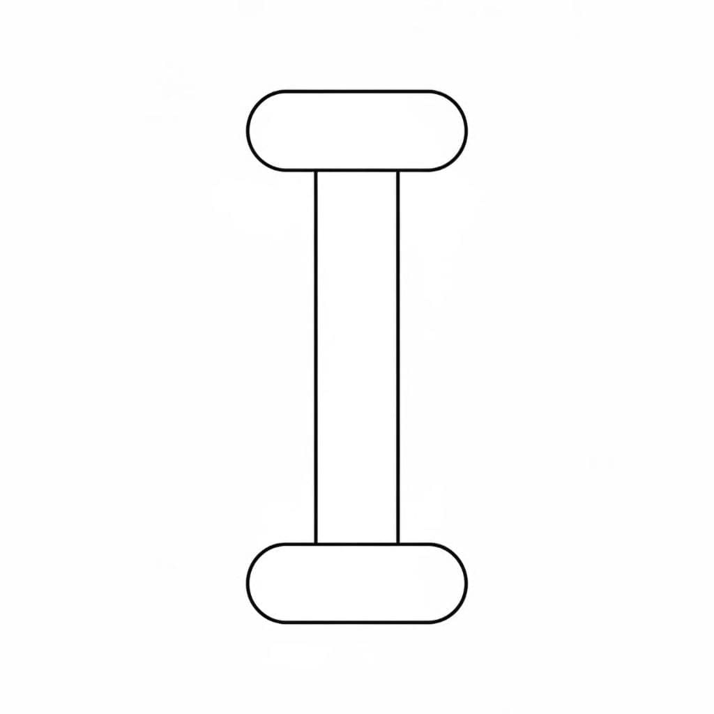 Blødt rundt bogstav I Tegninger til Farvelægning