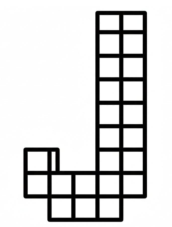 Blokstilbogstavet J Tegninger til Farvelægning