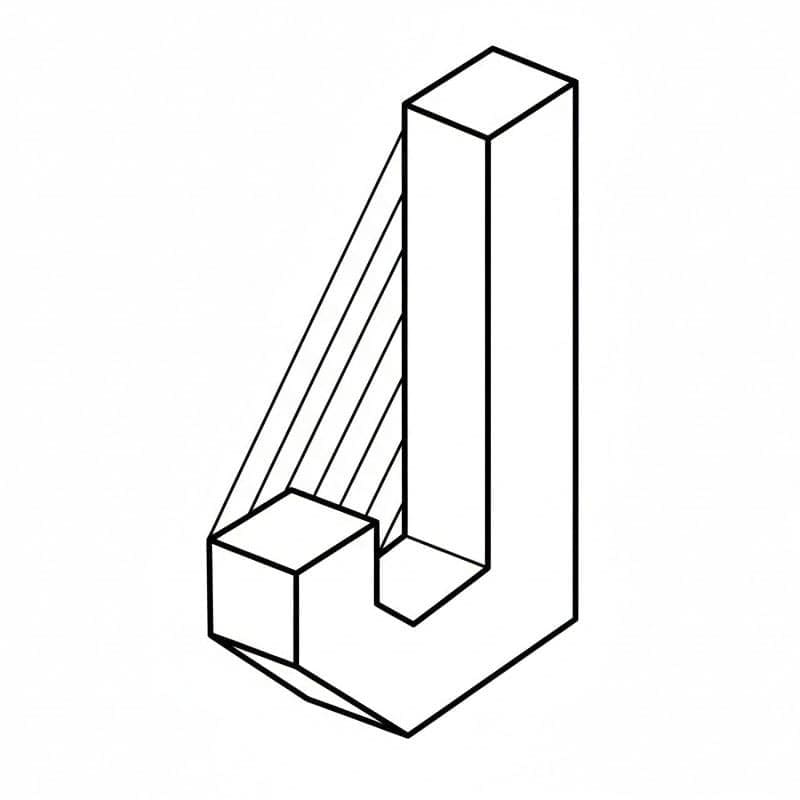Bloktællende bogstaver J Tegninger til Farvelægning
