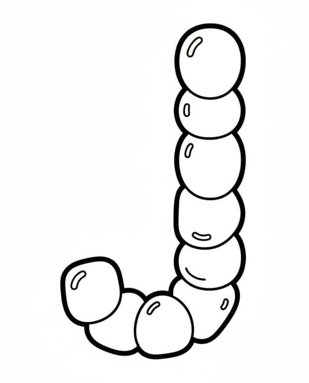 Boblebogstavet J Tegninger til Farvelægning