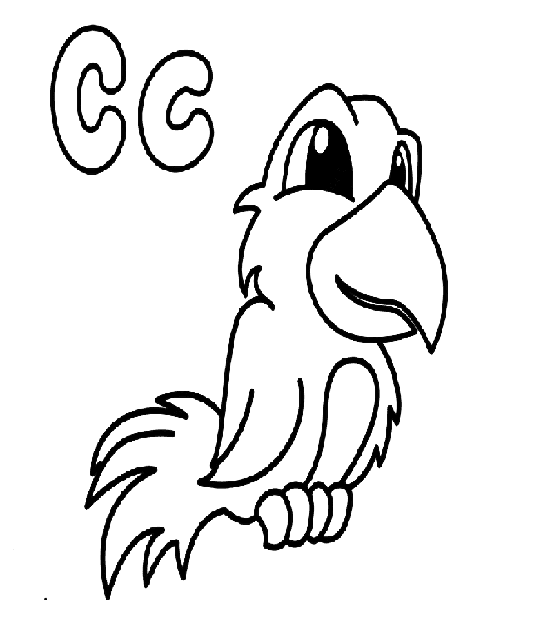 Bogstavet C for kragebillede Tegninger til Farvelægning