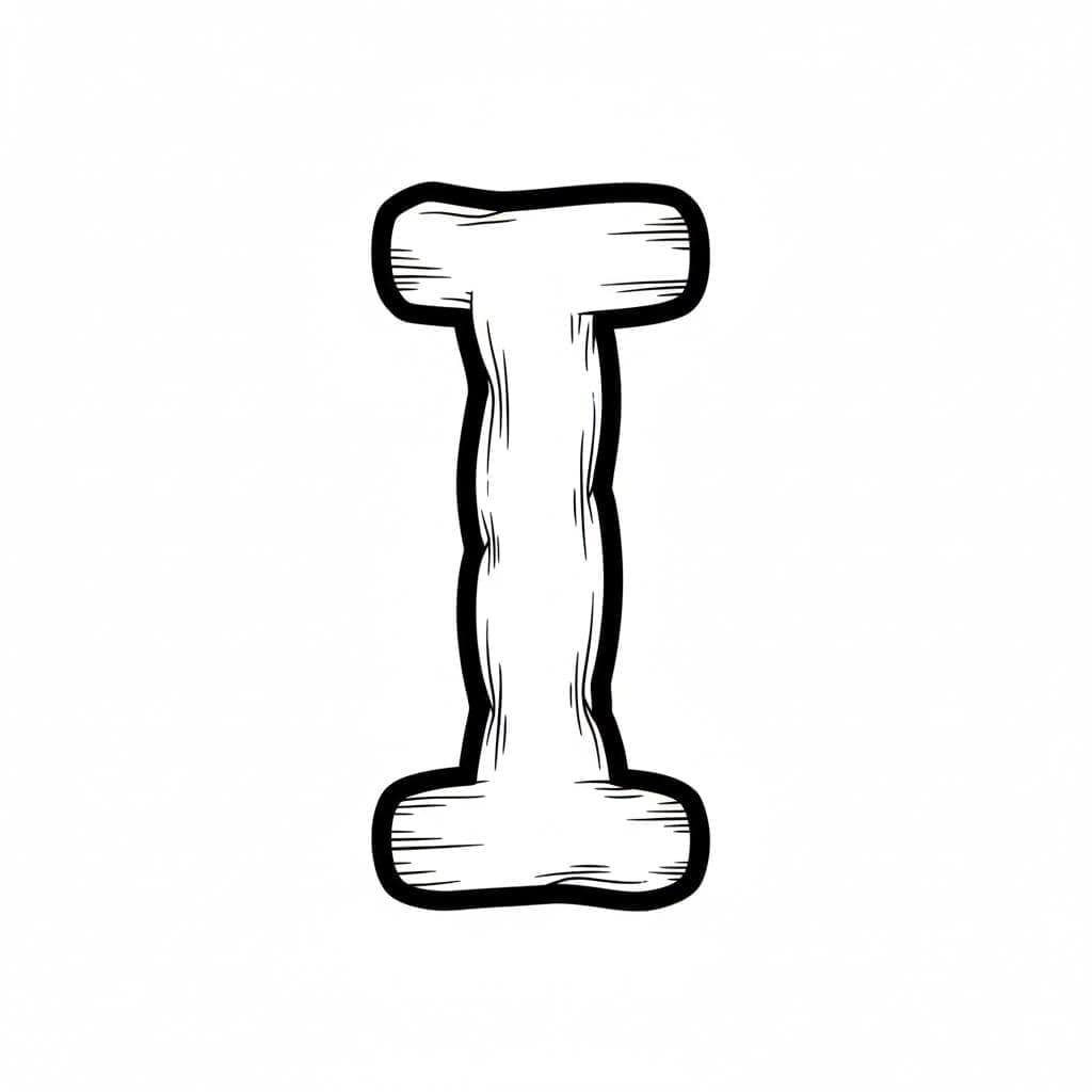 Bogstavet I er stærkt Tegninger til Farvelægning