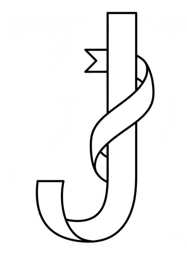 Bogstavet J-bånd Tegninger til Farvelægning