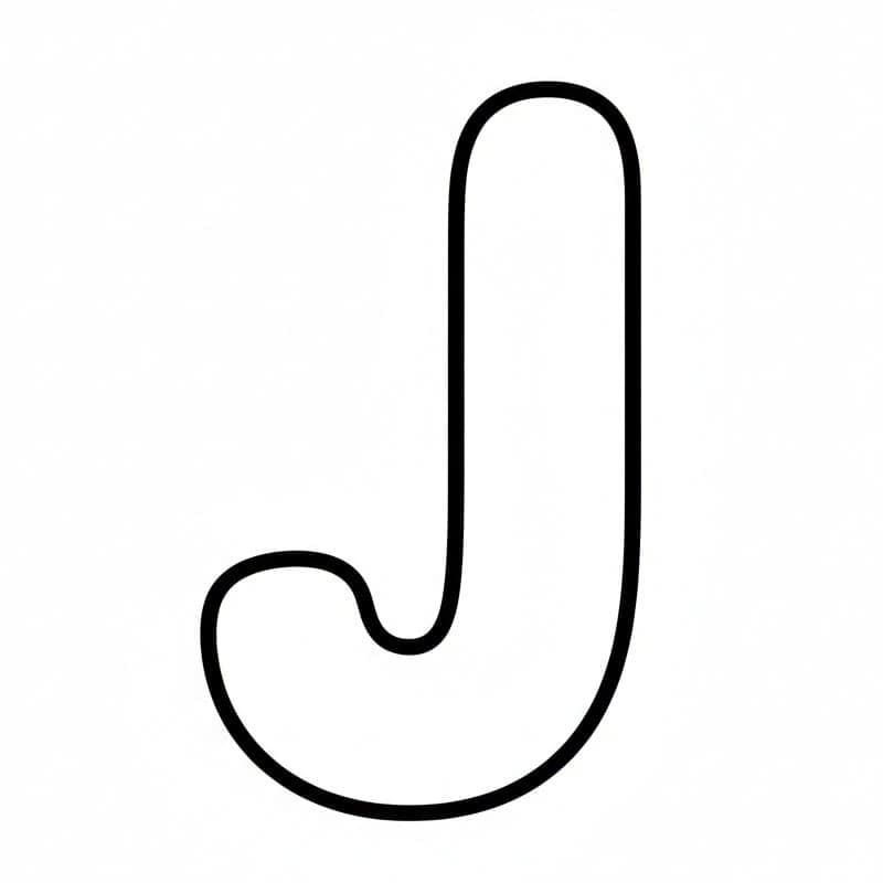 Bogstavet J blød kurve Tegninger til Farvelægning