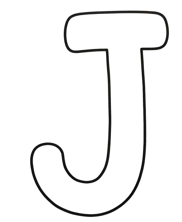 Bogstavet J flot Tegninger til Farvelægning