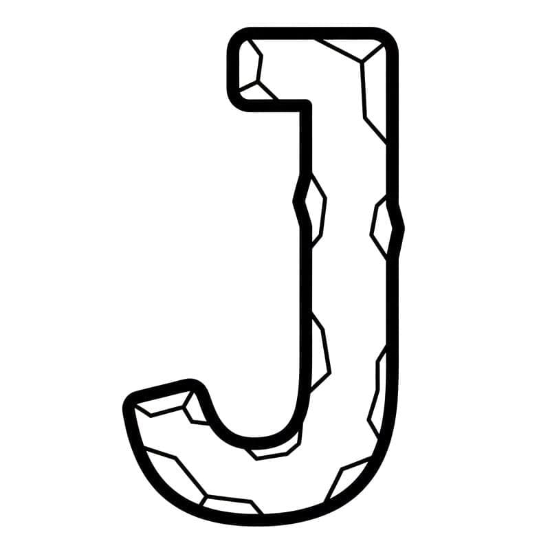 Bogstavet J hugget i sten Tegninger til Farvelægning