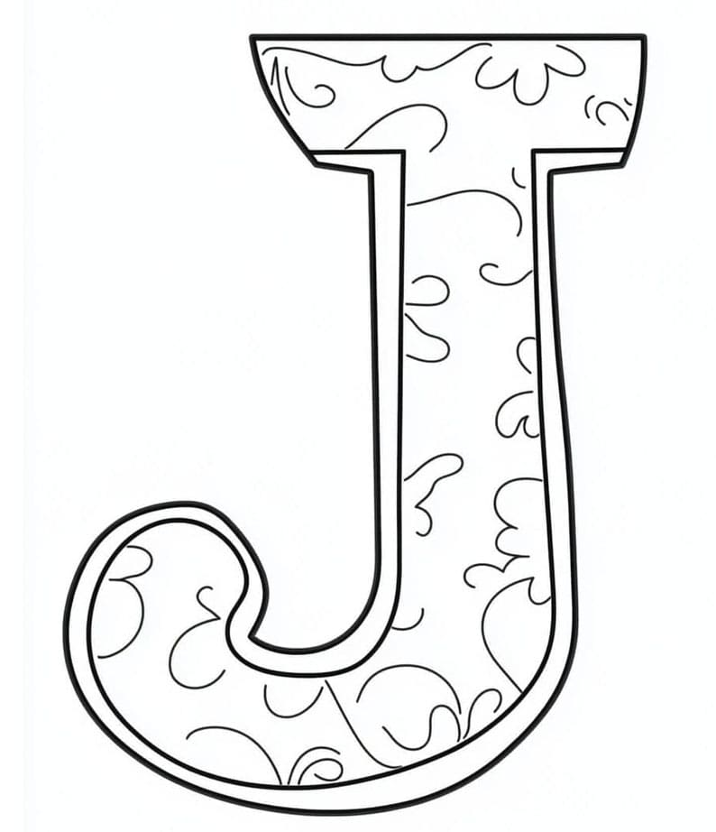 Bogstavet J kunst Tegninger til Farvelægning