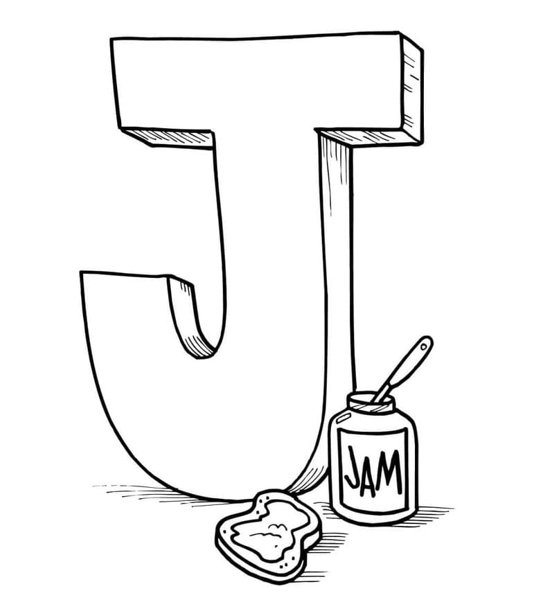 Bogstavet J står for syltetøj Tegninger til Farvelægning