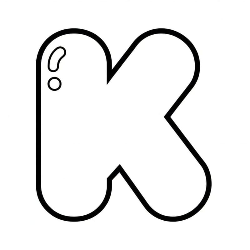 Bogstavet K i boblestil Tegninger til Farvelægning