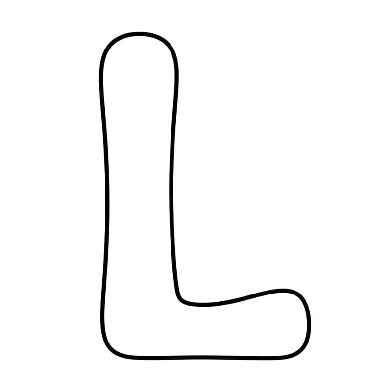 Bogstavet L med bløde konturer Tegninger til Farvelægning