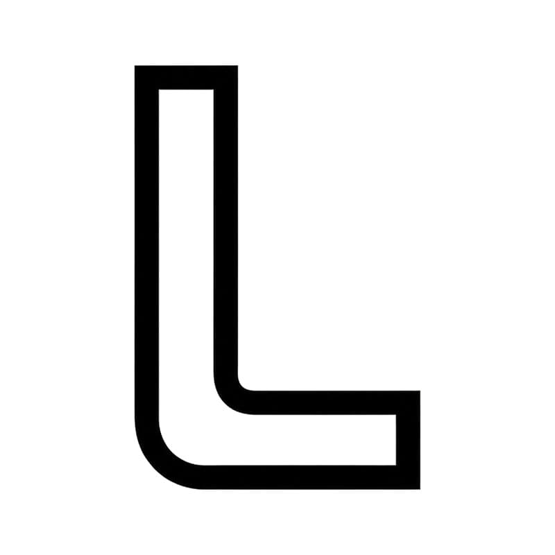 Bogstavet L negativt mellemrum Tegninger til Farvelægning