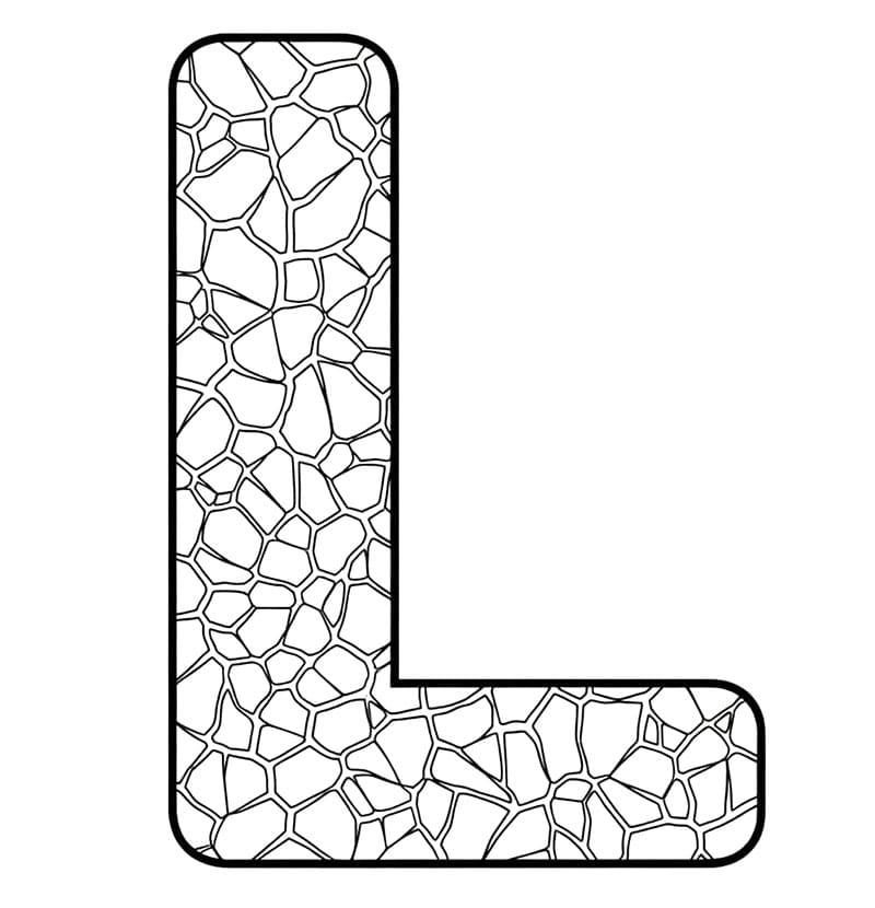 Bogstavet L revnemønster Tegninger til Farvelægning