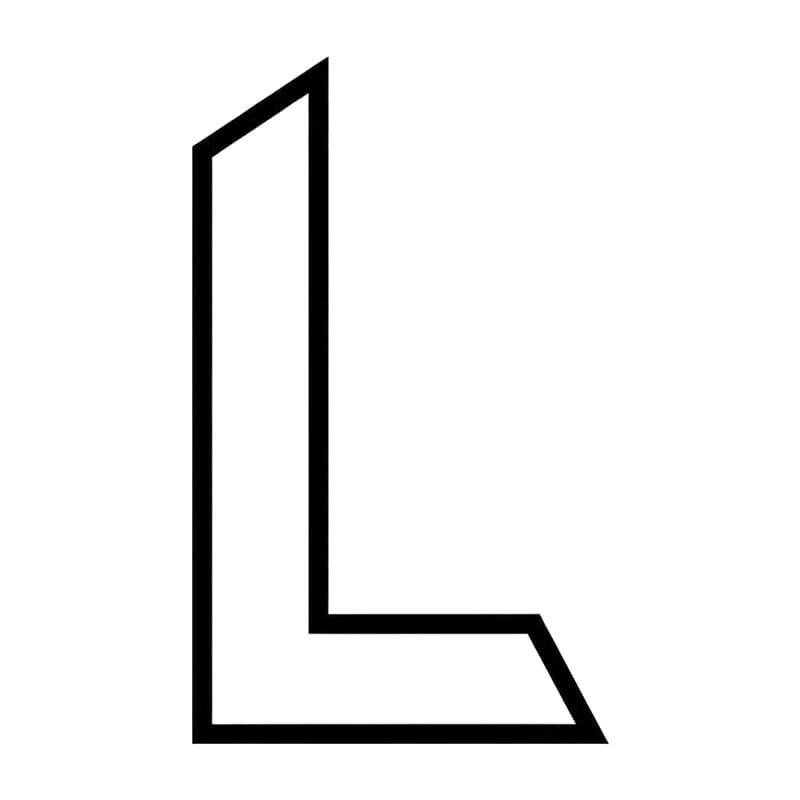 Bogstavet L skarp omrids Tegninger til Farvelægning