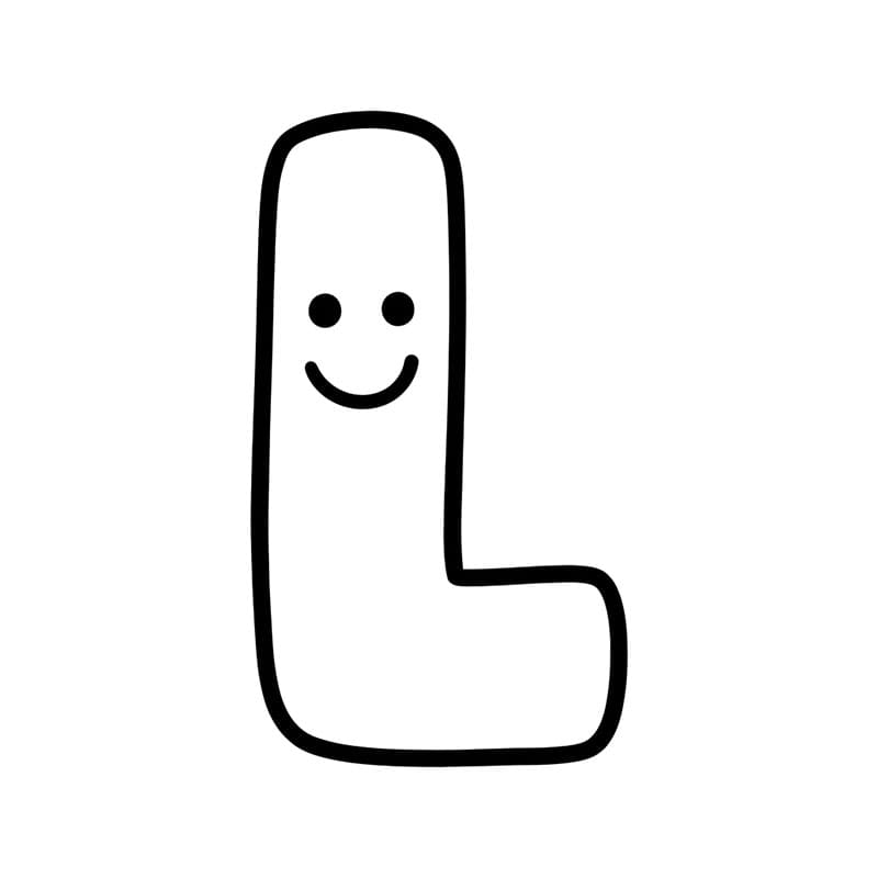 Bogstavet L smiler Tegninger til Farvelægning