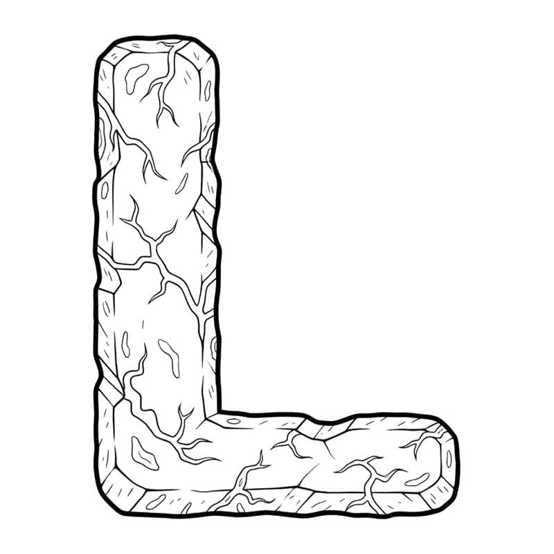 Bogstavet L stentekstur Tegninger til Farvelægning