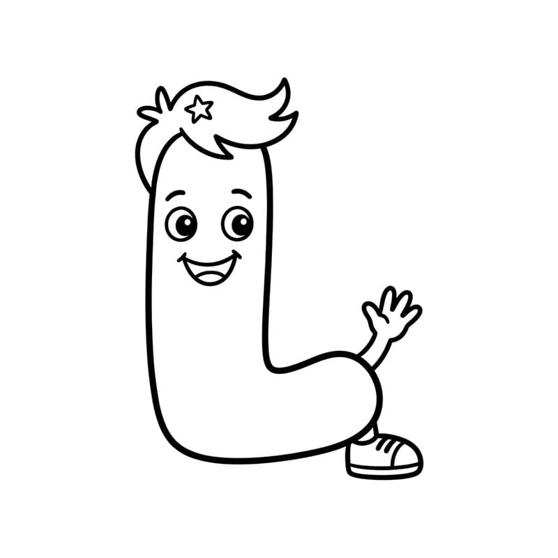 Bogstavet L tegneserie Tegninger til Farvelægning