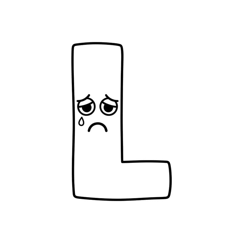 Bogstavet L trist Tegninger til Farvelægning