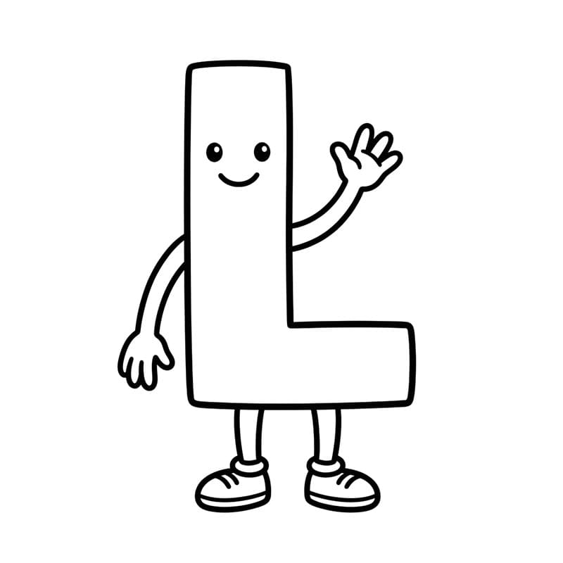 Bogstavet L venligt Tegninger til Farvelægning
