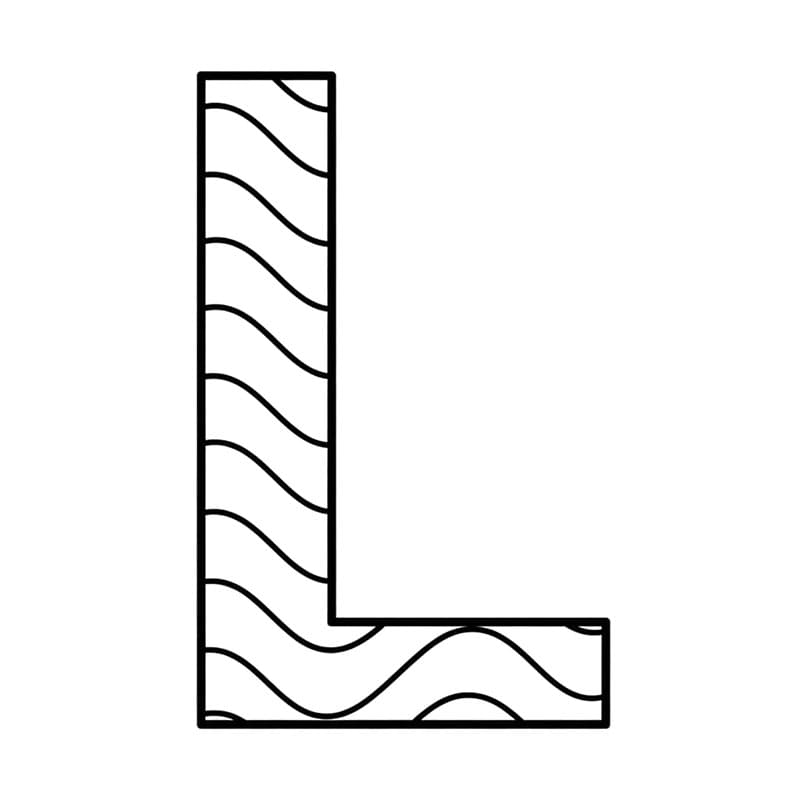 Bølget bogstav L Tegninger til Farvelægning