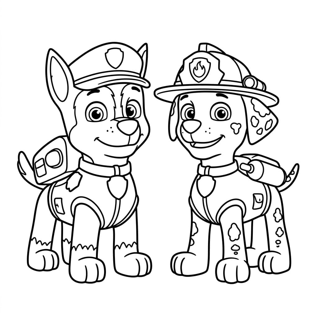 Chase og Marshall gratis Tegninger til Farvelægning