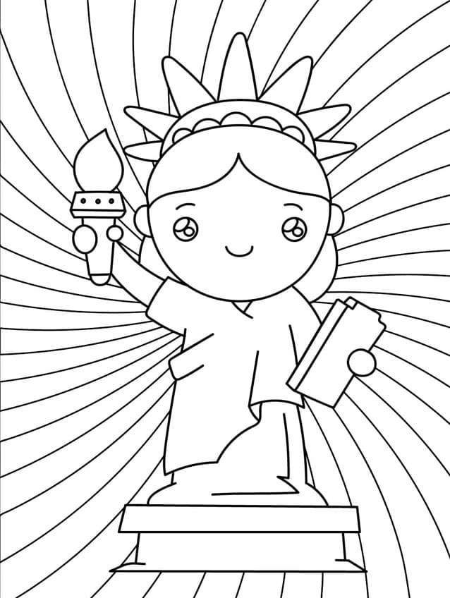 Chibi Frihedsgudinden Tegninger til Farvelægning