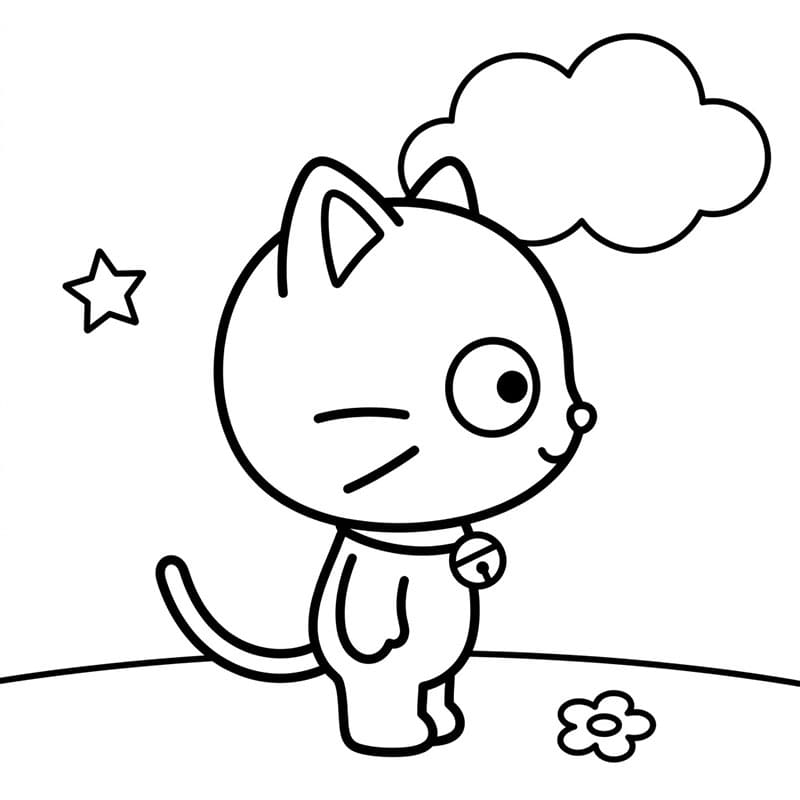 Chococat blinker Tegninger til Farvelægning