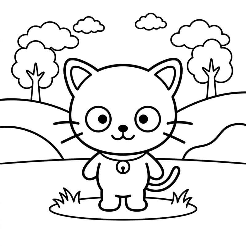 Chococat i naturen Tegninger til Farvelægning