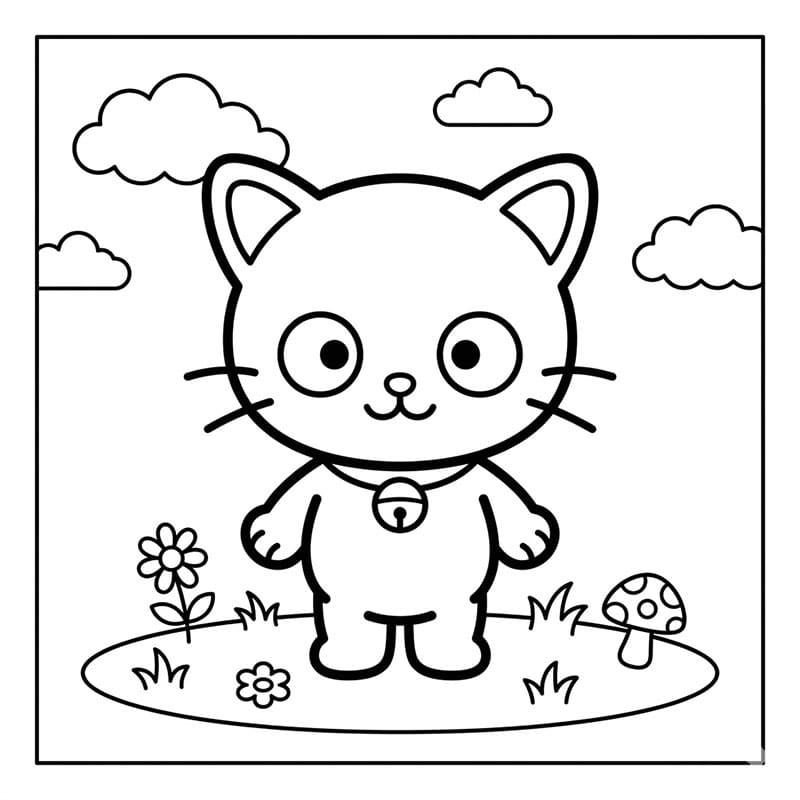 Chococat nyder naturen Tegninger til Farvelægning