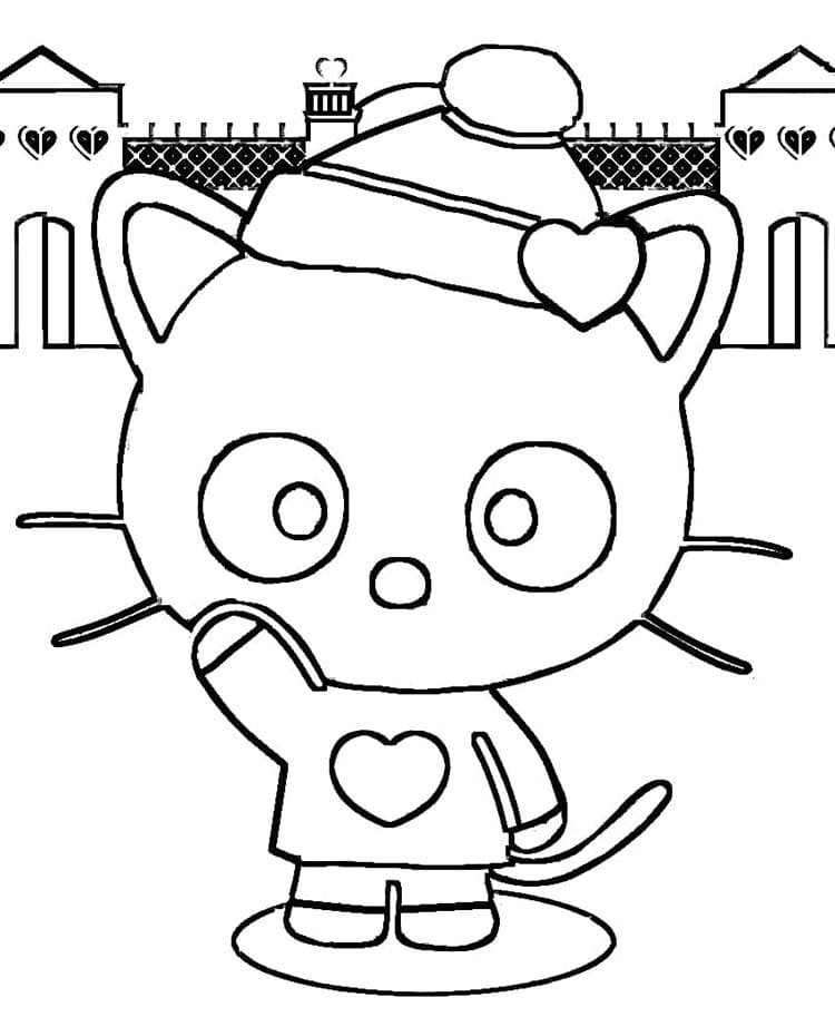 Chococat om vinteren Tegninger til Farvelægning