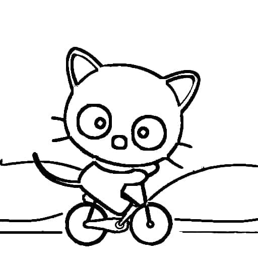 Chococat på cykel Tegninger til Farvelægning