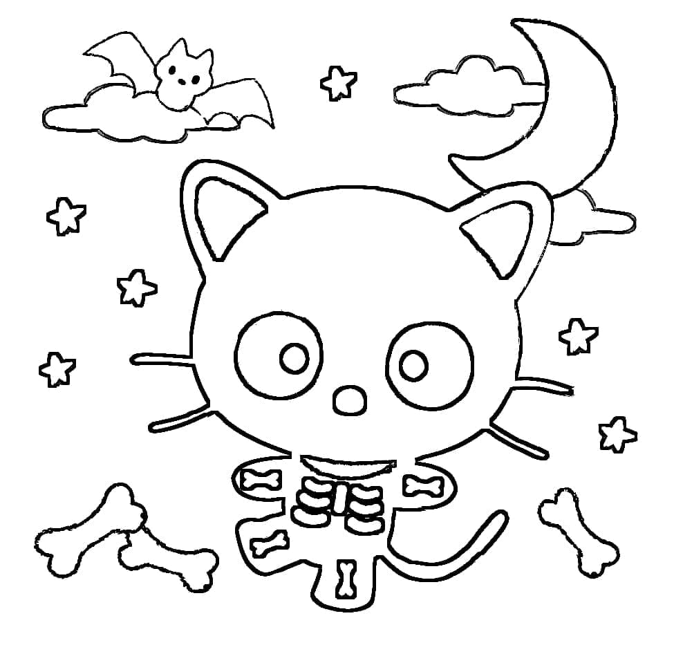 Chococat på Halloween Tegninger til Farvelægning