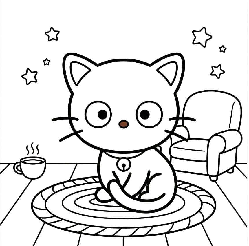 Chococat sidder roligt Tegninger til Farvelægning