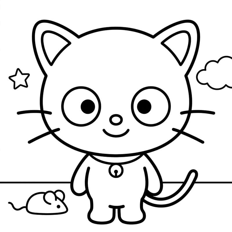 Chococat smiler Tegninger til Farvelægning