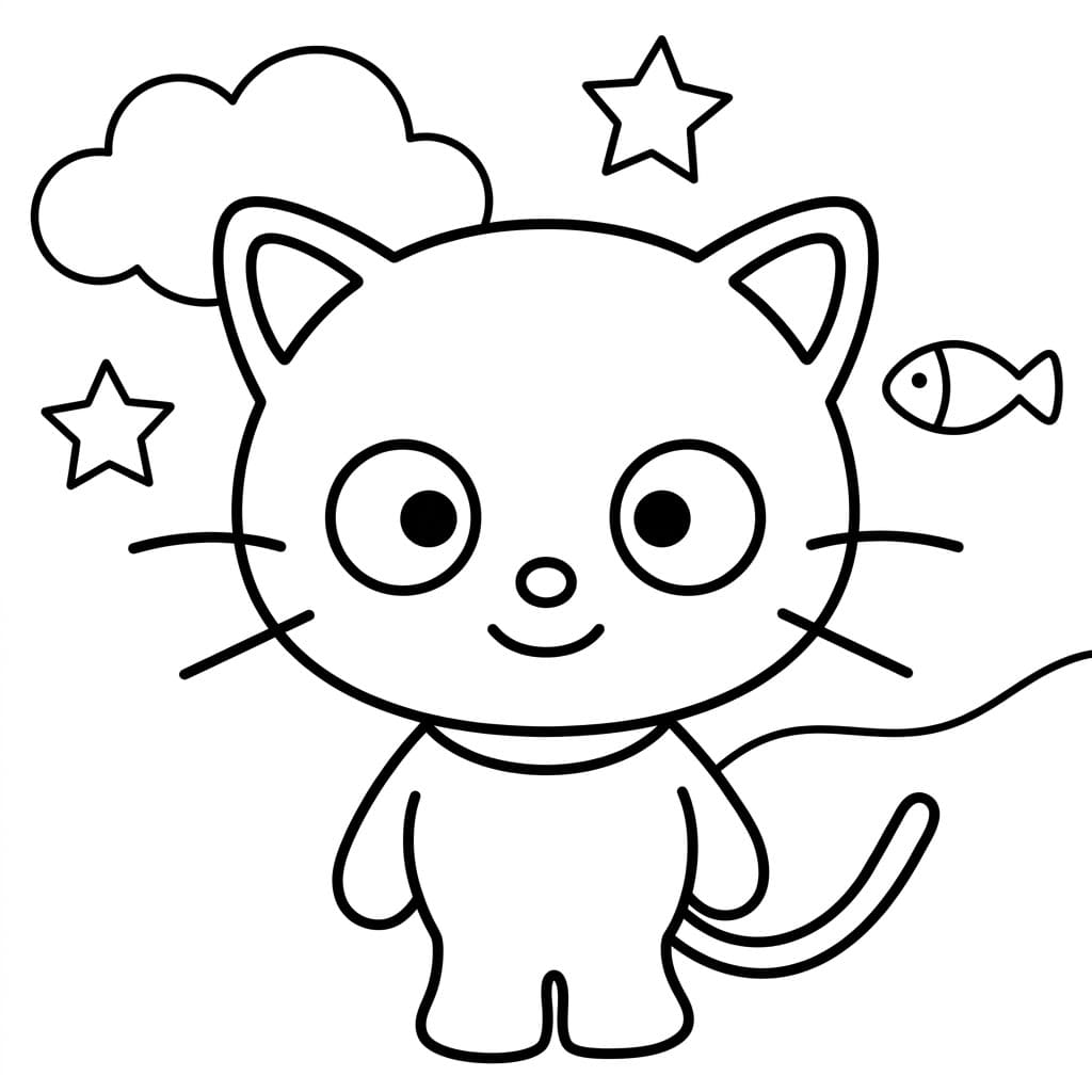 Chococat under stjernerne Tegninger til Farvelægning