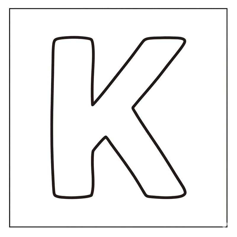 Cirkelmønster af bogstavet K Tegninger til Farvelægning