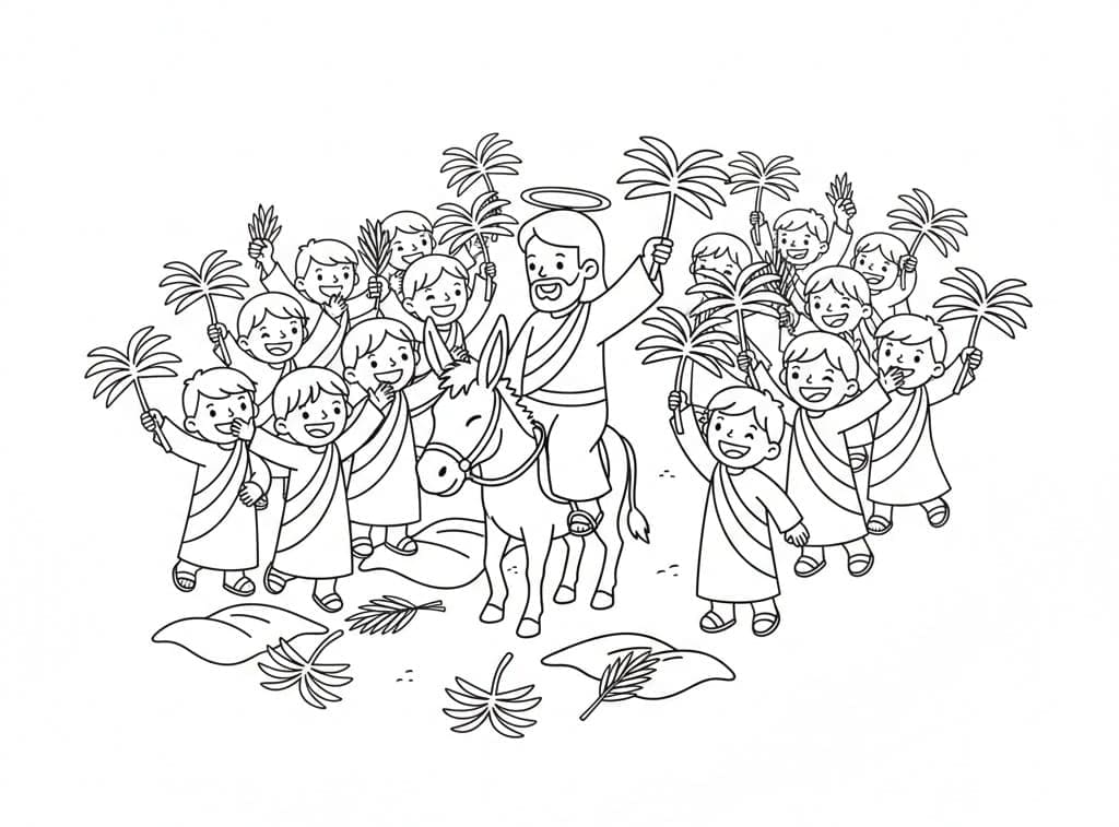 Dejlig palmesøndag Tegninger til Farvelægning