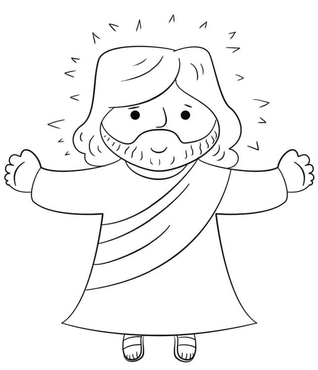 Den gode Jesus Tegninger til Farvelægning