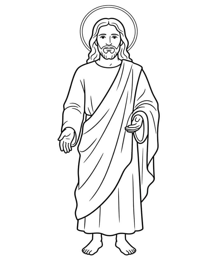 Den velsignede Jesus Tegninger til Farvelægning