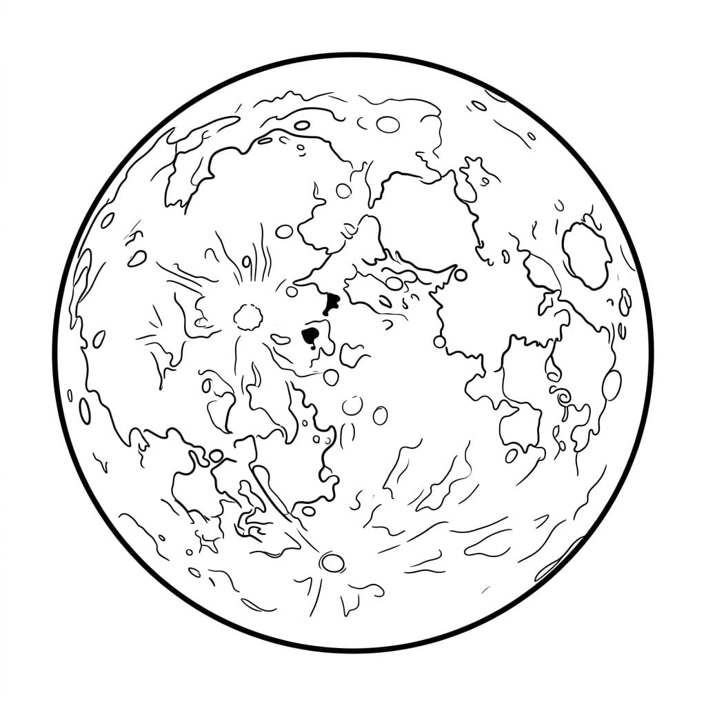 Detaljeret Fuldmåne Tegninger til Farvelægning