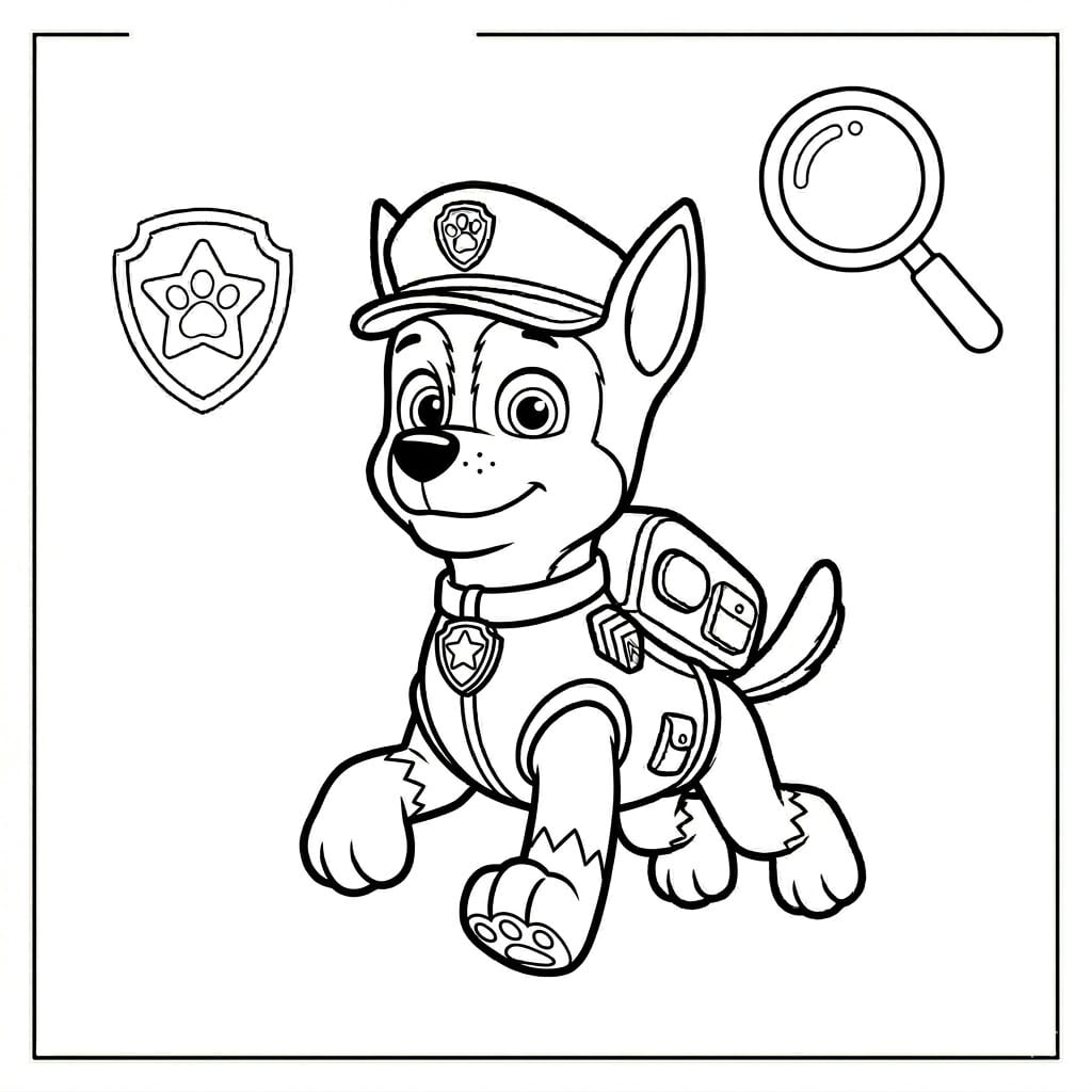 Detektiv Chase Tegninger til Farvelægning