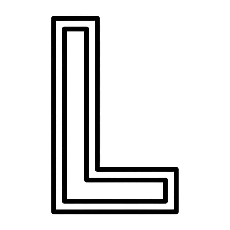 Dobbelt linje bogstav L Tegninger til Farvelægning