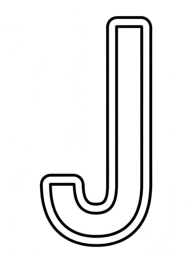 Dobbelt linjebogstav J Tegninger til Farvelægning