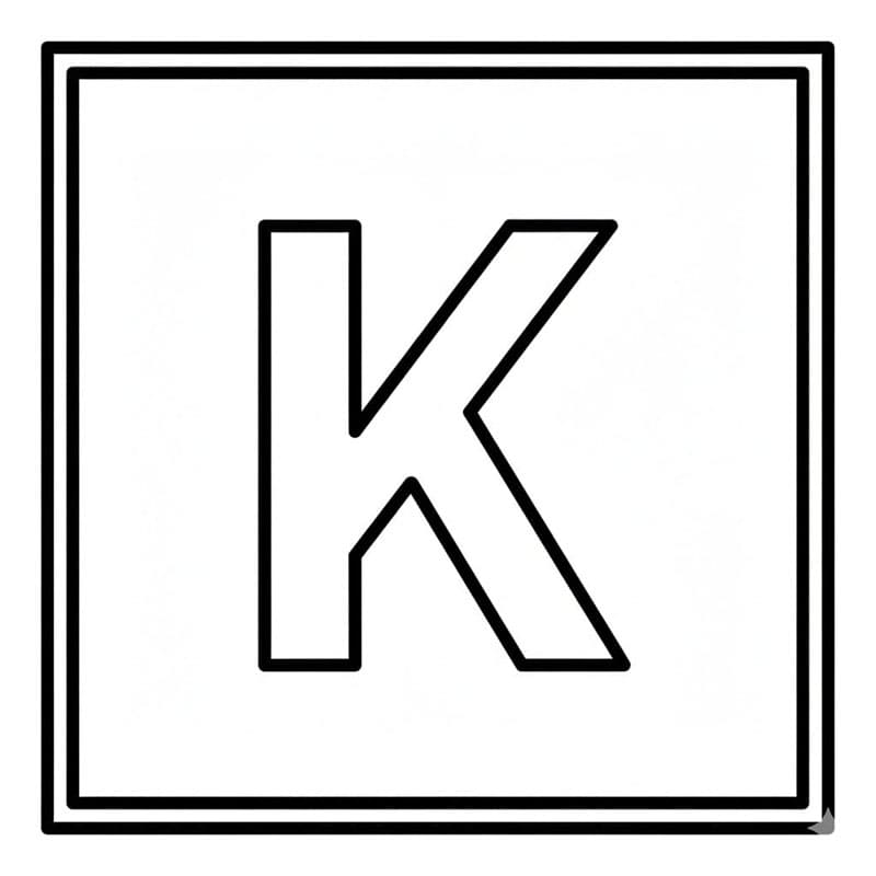 Dobbelt omrids af bogstavet K Tegninger til Farvelægning