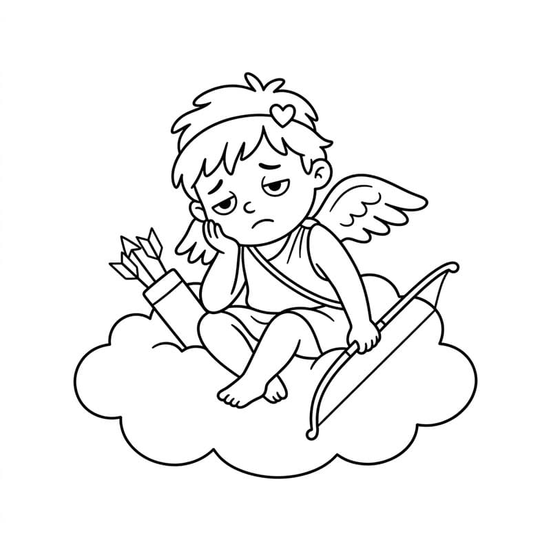 Drømmende Amor Tegninger til Farvelægning